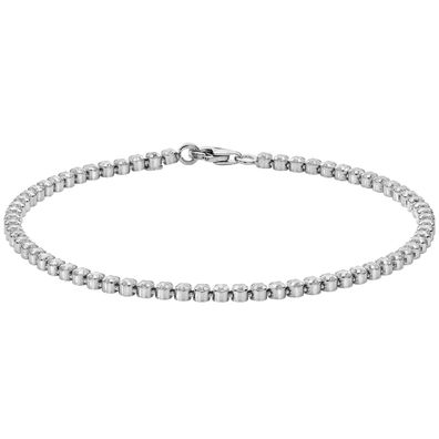 Schönes 925 Sterling Silber Damen - Tennis Armband mit Zirkonia - 17.8cm