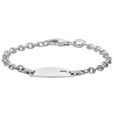 Schönes 925 Sterling Silber Herz Baby - Identifikationsarmband - 15.2cm