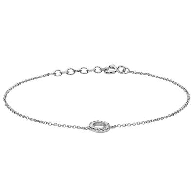 Chices 925 Sterling Silber Damen - Armband mit Zirkonia - 0.1cm