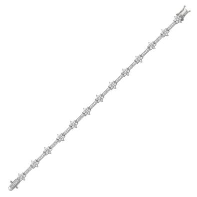 Edles 925 Sterling Silber Damen - Armband mit Zirkonia - 0.1cm, 12 Gramm