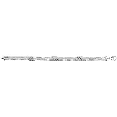 Elegantes 925 Sterling Silber Damen - Armband mit Zirkonia - 19.1cm, 8 Gramm