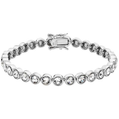 Atemberaubendes 925 Sterling Silber Tennis Armband mit Zirkonia - 19.1cm, 17 Gramm