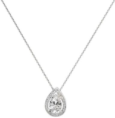 Stylische 925 Sterling Silber Damen - Halskette mit Zirkonia - 45.7cm