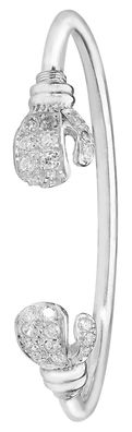 Edler 925 Sterling Silber Baby - Armreif mit Zirkonia - 4.2cm, 6 Gramm