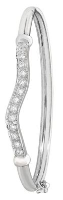 925 Sterling Silber Baby - Armreif mit Zirkonia - 4.3cm