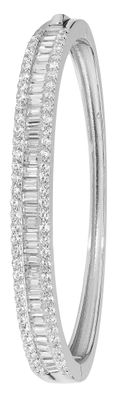 925 Sterling Silber Baby - Armreif mit Zirkonia - 3.9cm, 9 Gramm