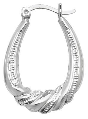 Stylische 925 Sterling Silber Damen - Paar Creolen