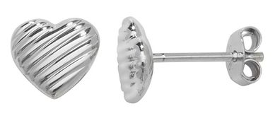 Süße 925 Sterling Silber Herz Damen - Paar Ohrstecker
