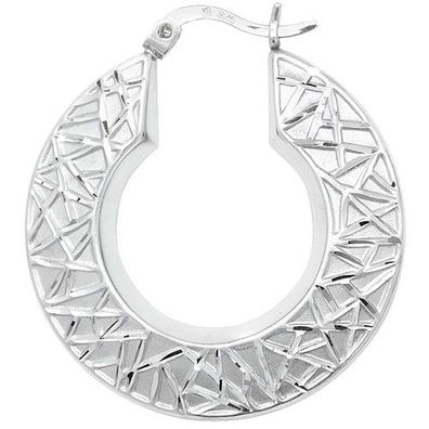 Elegante 925 Sterling Silber Damen - Paar Creolen