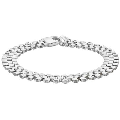 Mosaik 925 Sterling Silber Damen - Armband - 0.1cm, 12 Gramm