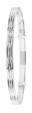 Stylischer 925 Sterling Silber Damen - Erweiterbar Armreif - 6.7cm, 5 Gramm