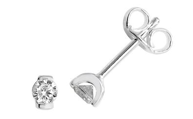 Schöne 925 Sterling Silber Damen - Paar Ohrstecker mit Zirkonia