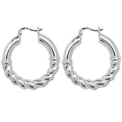 Moderne 925 Sterling Silber Damen - Paar Creolen