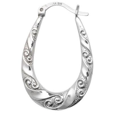 Exquisite 925 Sterling Silber Damen - Paar Creolen