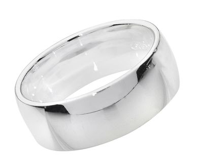 925 Sterling Silber 7mm Court Form Herren/Damen - Trauring/Ehering/Hochzeitsring