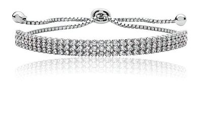 Atemberaubendes 925 Sterling Silber Strangarmbander mit Zirkonia - 0.1cm, 4 Gramm