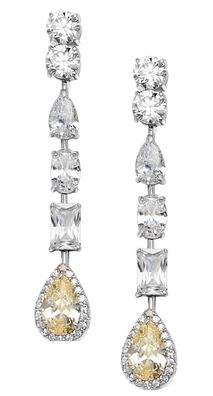 Atemberaubende 925 Sterling Silber Damen - Paar Ohrringe mit Zirkonia, , - 6 Gramm