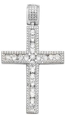 Stylischer 925 Sterling Silber Kreuz Damen - Anhänger mit Zirkonia - 7 Gramm