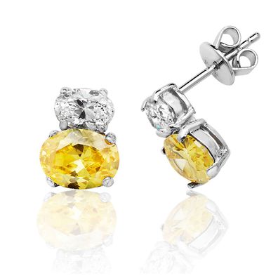 Wunderschöne 925 Sterling Silber Damen - Paar Ohrstecker mit Zirkonia