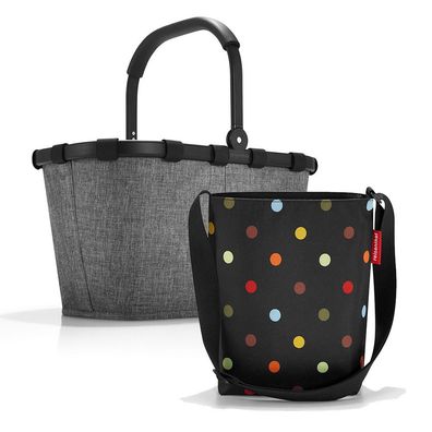 reisenthel Set aus Carrybag und Shoulderbag BKHY, twist silver + dots, Unisex