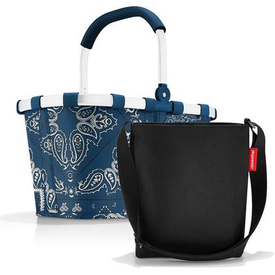 reisenthel Set aus Carrybag und Shoulderbag BKHY, frame bandana blue + black, Unisex