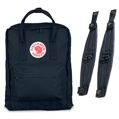 Fjällräven Set aus Kånken + Kånken Shoulder Pads 23510-23505, navy + Navy, Unisex