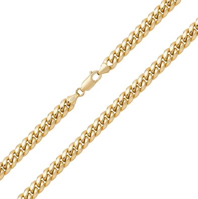 9 ct/Karat Gelb Gold 7mm Damen - Panzer Kette - 50.8, 55.9, 61, 66, 71.1, 76.2cm