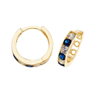 Schöne 9 ct/Karat Gelb Gold Damen - Ohrklemme mit Zirkonia