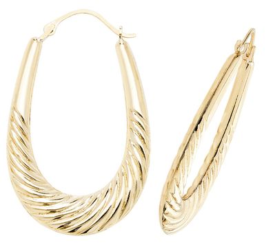 Wunderschöne 9 ct/Karat Gelb Gold Damen - Paar Creolen