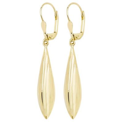 Stylische 9 ct/Karat Gelb Gold Damen - Paar Ohrringe