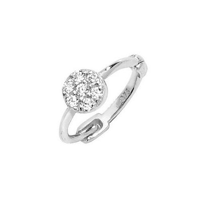 Wunderschöne 9 Karat (375) Weißgold Einzel Knorpel Creole mit Zirkonia - 10mm*4mm