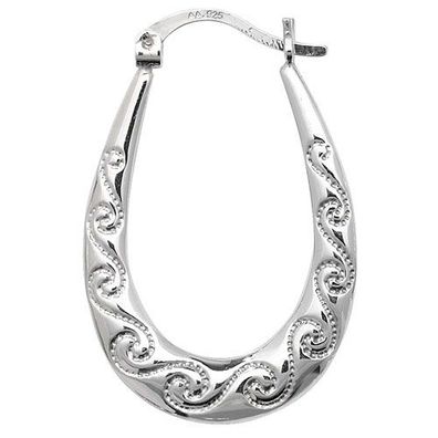 Atemberaubende 925 Sterling Silber Damen - Paar Creolen