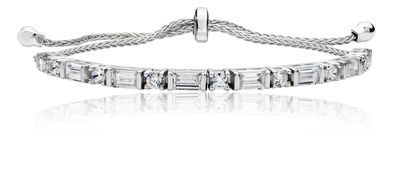 925 Sterling Silber Damen - Armband mit Zirkonia - 17cm, 7 Gramm
