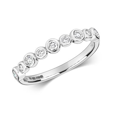 Eleganter 18 ct/Karat Weißgold Diamantring Brillant-Schliff 0.31 Karat HI - SI