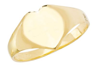 Moderner 9 ct/Karat Gelb Gold Herz Damen - Maidens Ring