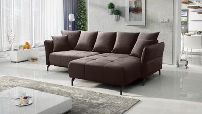 FURNIX Ecksofa Kaiross 133x234 cm EL 25 Braun