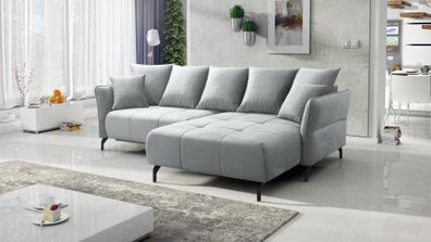 FURNIX Ecksofa Kaiross 133x234 cm EL 24 Hellgrau