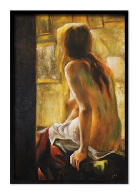 Erotik Akt - Art Deco Ölgemälde Damenakt Nude 63 X 93 Cm Sexy Frau Abstrakt Neu