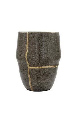 Fink FAVORA Vase, orzellan, chwarz-gold Höhe 40,5, Ø 28,5cm 127166