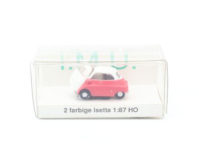 E194 I.M.U. IMU H0 03016 Modellauto BMW Isetta 2-farbig Rot/weiß 1:87