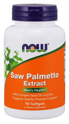 Saw Palmetto Extract with Pumpkin Seed Oil and Zinc, 80mg - 90 softgels