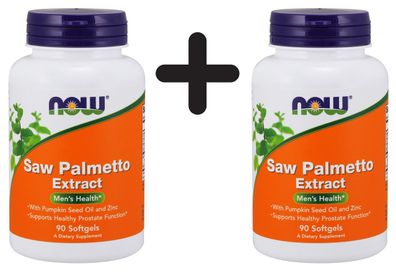 2 x Saw Palmetto Extract with Pumpkin Seed Oil and Zinc, 80mg - 90 softgels