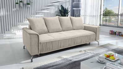 FURNIX Polstersofa Couch DEGIA mit Armlehnen und Bettkasten BBL3 Beige