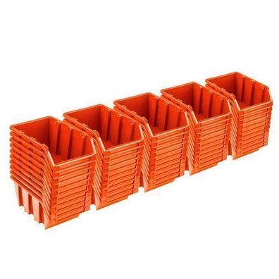 50x Sichtlagerbox Sortierbox Lagerbox Stapelbox orange NP4 Lagersystem