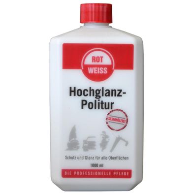 Rot-Weiss Hochglanz Politur Auto-Politur 1L Lack-Politur Polish Hand + Maschine