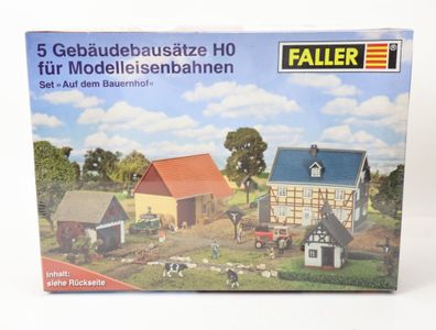 Faller H0 5-teiliges Gebäude-Bausatz Set "Auf dem Bauernhof" Bauernhaus Scheune