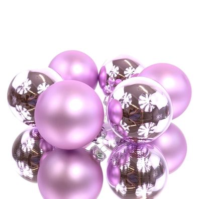 Decoris® Christbaumkugeln Lilac Breeze lila Ø 8 cm 6er Pack - Glas