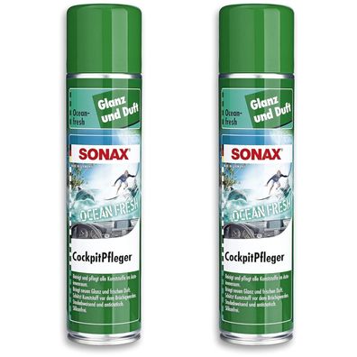 2x Sonax Cockpit-Pfleger 400ml Spray Glanz Kunststoff-Pflege Reiniger Reinigung