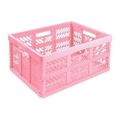 Stabile Profi Klappbox 45L 54x37x28 Einkaufskiste klappbar mit Soft-Griffe Rosa