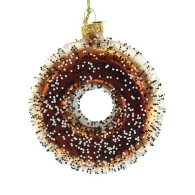 Decoris® Weihnachtsanhänger American Style Donut Braun gesprenkelt Ø 9 cm - Glas